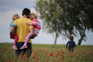 Father with kids